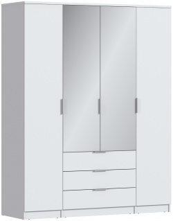 Шкаф 4х дверный с зеркалами Николь СБ 2595/1 Белый Столплит 0362595001000