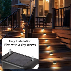 4 Uds luces solares de paso al aire libre led escalera cubierta impermeable para valla jardín barandilla escaleras patio camino luz vacaciones lightinthebox