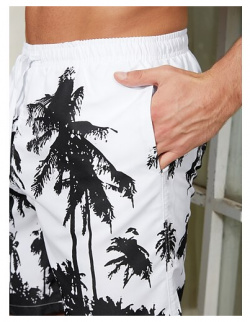 Hombre Pantalones de Surf Natación Boxers cortos verano playa Correa con forro malla Cintura elástica Árbol coco Estampados Secado lightinthebox