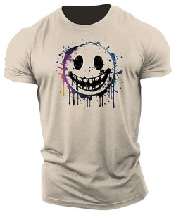 Mueca  sonrisa cara estampado gráfico para hombre camiseta 100% algodón camisa divertida manga corta cómoda informal calle al aire libre ropa de diseñador moda verano lightinthebox