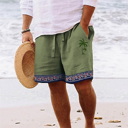 Hombre Pantalón corto Pantalones cortos de verano playa Correa Cintura elástica Impresión 3D Graphic Árbol coco Geometría Transpirable Suave Casual Diario Festivos Ropa lightinthebox 