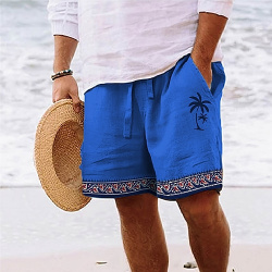 Hombre Pantalón corto Pantalones cortos de verano playa Correa Cintura elástica Impresión 3D Graphic Árbol coco Geometría Transpirable Suave Casual Diario Festivos Ropa lightinthebox