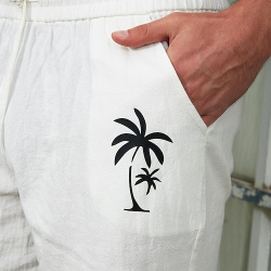 hombre pantalones cortos de algodón verano playa cordón cintura elástica estampado 3d gráfico cocotero transpirable suave corto casual diario vacaciones lightinthebox