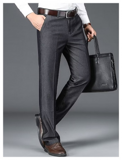 Hombre pantalones de traje Bolsillo Plano Comodidad Transpirable Exterior Diario Noche Moda Casual Negro Caqui lightinthebox