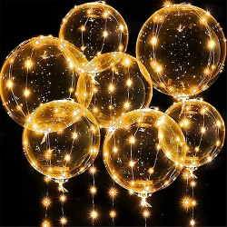 10 Uds globo led fiesta luminosa 16 globos de colores suministros boda decoración dormitorio burbujas transparente cumpleaños luces cadena lightinthebox 