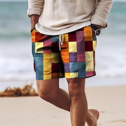 Hombre Pantalones de Surf Natación Boxers Correa con forro malla Cintura elástica Bloque color Colorido Secado rápido Corto Festivos Playa Hawaiano Casual Amarillo Rosa lightinthebox 