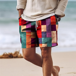Hombre Pantalones de Surf Natación Boxers Correa con forro malla Cintura elástica Bloque color Colorido Secado rápido Corto Festivos Playa Hawaiano Casual Amarillo Rosa lightinthebox