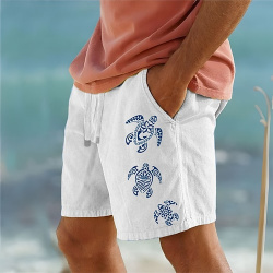 pantalones cortos de algodón para hombre verano playa estampado cordón cintura elástica comodidad animal transpirable corto al aire libre vacaciones salir lightinthebox 