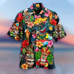 Conjunto de camisa para hombre  tops con botones manga corta dibujos animados callejeros al aire libre moda arcoíris hawaiano cómodo playa/verano/verano lightinthebox