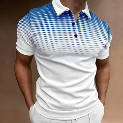 Hombre polo deportivo Camiseta de golf Casual Festivos Diseño Manga Corta Moda Básico Degradado Botón Verano Ajuste regular Vino Negro Blanco Azul Marino Naranja Gris lightinthebox 