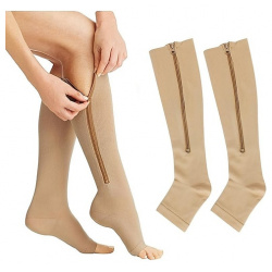 calcetines de compresión con cremallera sin punta abierta para mujeres y hombres (1 par) lightinthebox 