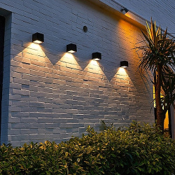 2 uds  luces solares de pared luz valla exterior para jardín patio balcón villa porche decoración lámpara impermeable ambiente lightinthebox