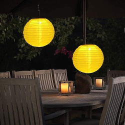 Linternas con energía solar de 12  lámparas linterna papel tela nailon para exteriores impermeables colgantes jardín lightinthebox
