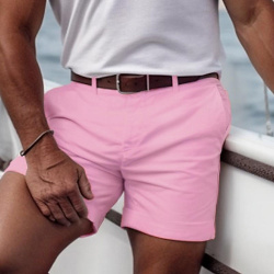 Hombre Shorts rosas Pantalón corto Pantalones cortos de verano casuales Botón Bolsillo delantero Plano Comodidad Transpirable Casual Diario Festivos 100% Algodón Moda Design lightinthebox 