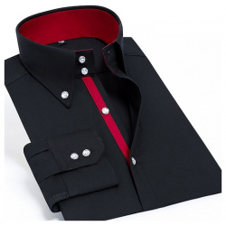 Hombre Camisa para Vestido con botones Negro Blanco Rojo Manga Larga Plano Diseño Primavera & Otoño Boda Fiesta Ropa Abotonar lightinthebox