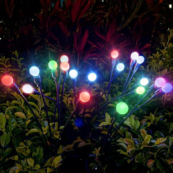 1/2 piezas de luces solares jardín al aire libre firefly starburst oscilantes color blanco cálido que cambia la luz rgb para decoración del camino patio se balancea cuando sopla el viento lightinthebox