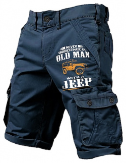 Pantalones cortos cargo para hombre con múltiples bolsillos  microelásticos clásicos estampado de letras mayor deportes al aire libre lightinthebox
