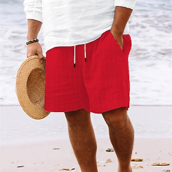 Hombre Pantalones cortos de verano playa casuales Bolsillo Correa Cintura elástica Plano Comodidad Transpirable Corto Festivos Vacaciones Hawaiano Boho lightinthebox