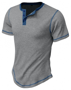 Hombre Henley Shirt Camiseta de punto gofre superior Plano Calle Vacaciones Mangas cortas Ajustado Ropa Moda Design Básico lightinthebox