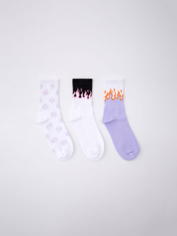 Набор из 3 пар носков с принтом для девочек 