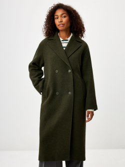 Базовое двубортное пальто из смесовой шерсти 