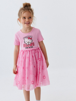 Платье Hello Kitty с юбкой из сетки для девочек  4803040729