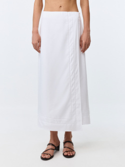 Белая юбка на запах из лиоцелла и льна премиум качества