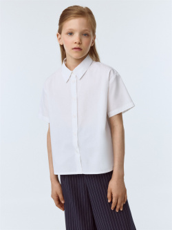 Рубашка оверсайз с короткими рукавами для девочек