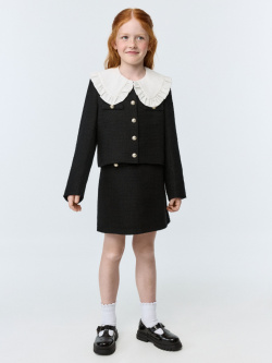 Короткая твидовая юбка для девочек 