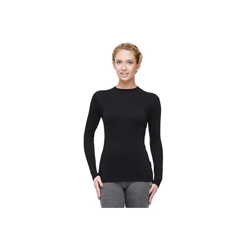 Белье  одежда NORVEG 6516008 Термобелье футболка женская с длинным рукавом и круглым воротом черная серии Classic