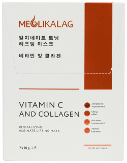Альгинатная маска Meoli 65891220 тонизирующая лифтинг с витамином и коллагеном 7шт*30гр