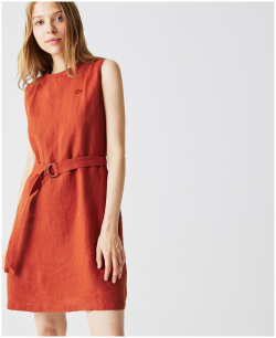 Женское платье Lacoste без рукавов с круглым вырезом EF0117 100% лен