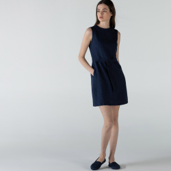 Женское платье Lacoste без рукавов с круглым вырезом EF0117 100% лен