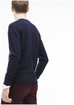 Мужской шерстяной свитер Lacoste с v образным вырезом AH2987