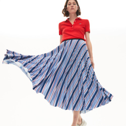 Женская плиссированная юбка Lacoste в полоску JF6402 100% полиэстер