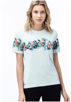 Женская футболка Lacoste с цветочным узором TF0905 Сильный и динамичный женский