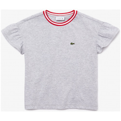 Детская футболка Lacoste из хлопка с круглым вырезом TJ1351 100% хлопок