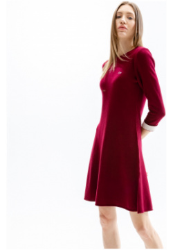 Женское платье Lacoste с рукавом три четверти EF1930 90% шерсть 10% кашемир