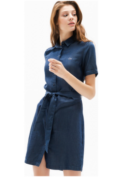 Женское платье рубашка Lacoste с коротким рукавом EF0913