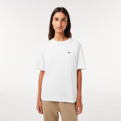 Женская футболка Lacoste из хлопка премиум качества TF5441 Детали: круглый вырез