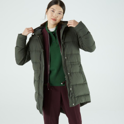 Женская куртка парка Lacoste с регулируемым поясом BF2231 97% полиамид 3%