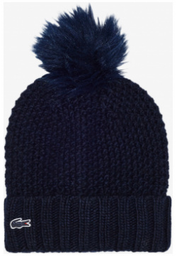 Женская вязаная шапка Lacoste RB2109 50% шерсть 40% акрил 10% альпака
