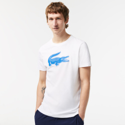 Мужская футболка Lacoste  с принтом TH2042 Детали: круглый вырез окантовкой