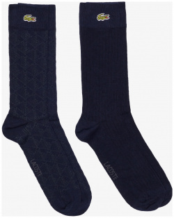 Мужские высокие носки Lacoste с лого RA2418 Детали: монограммой и в рубчик