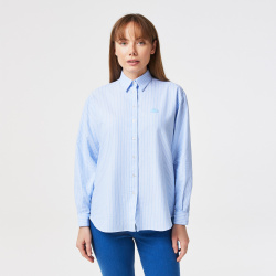 Женская рубашка Lacoste Oversize Fit  в полоску CF2403 Детали: fit
