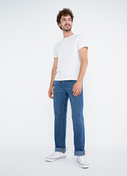 Базовые прямые джинсы  Синий O`Stin MPD101 D4