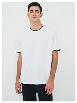 Базовая футболка с контрастной отделкой  Белый O`Stin MT7611O02 00