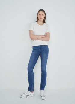 Базовые узкие джинсы  Синий O`Stin LPD101 D4