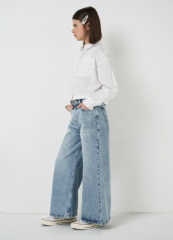 Широкие джинсы для девочек  Голубой O`Stin GP4656O02 D6