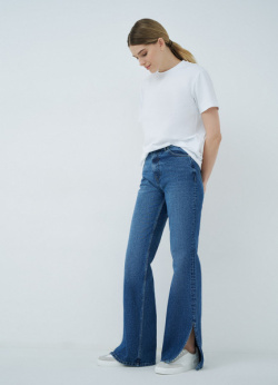 Расклешённые джинсы Flare с боковыми разрезами  Синий O`Stin LP165GO02 D4